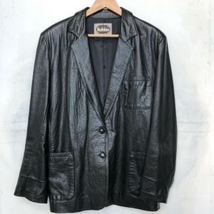 Vintage Robina Black Leather Jacket Blazer